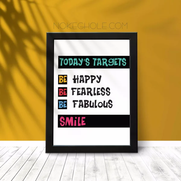 تابلو دکوراتیو طرح اهداف امروز TODAY’S TARGETS